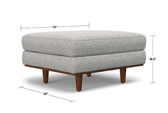 Mist Grey Woven Polyester Fabric | Morrison Ottoman