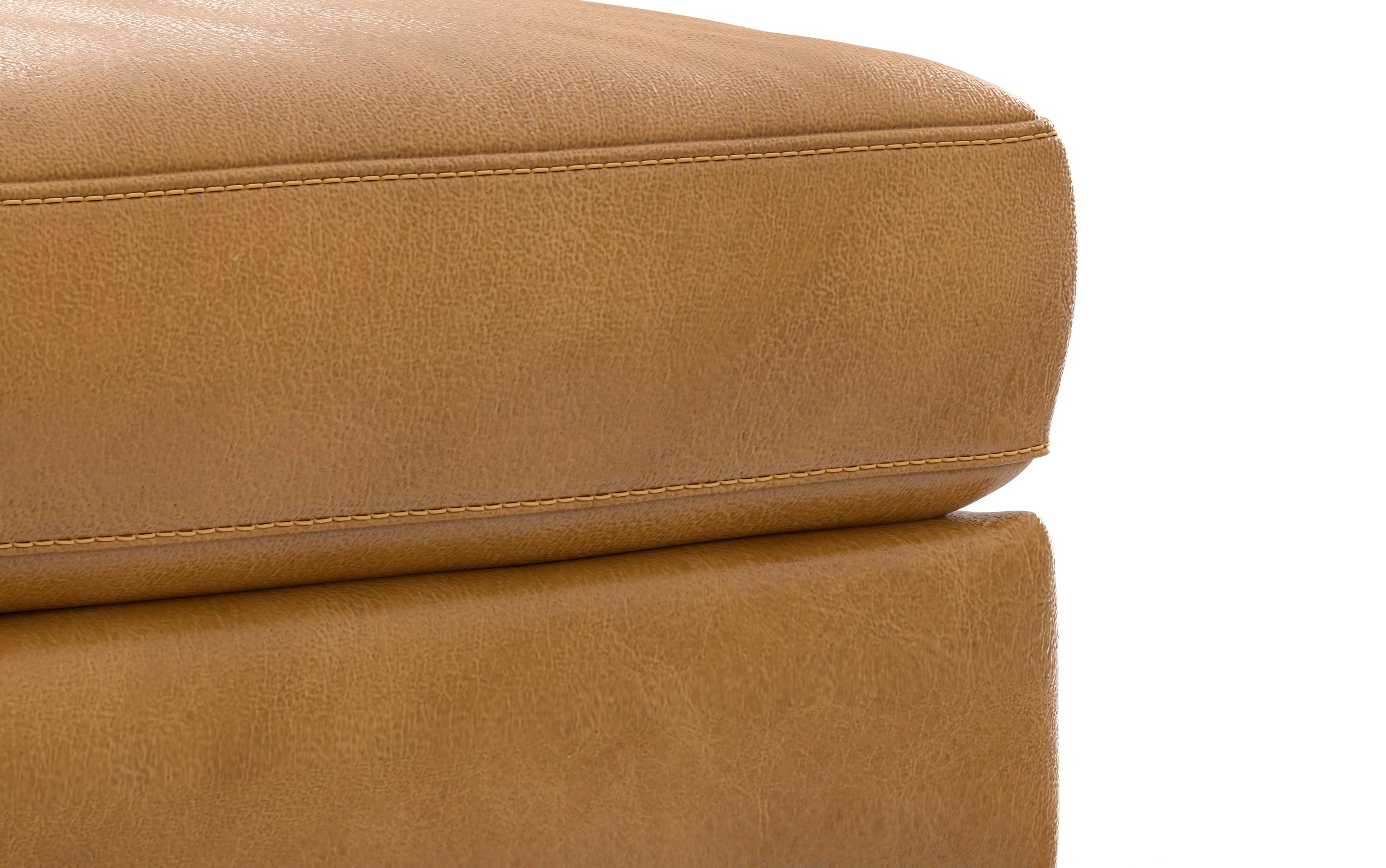 Sienna Genuine Top Grain Leather | Morrison Ottoman in Genuine Top Grain Leather