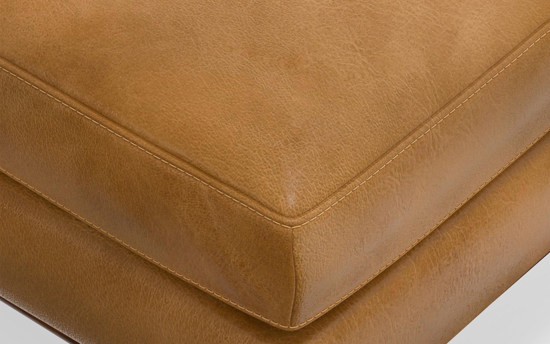 Sienna Genuine Top Grain Leather | Morrison Ottoman in Genuine Top Grain Leather