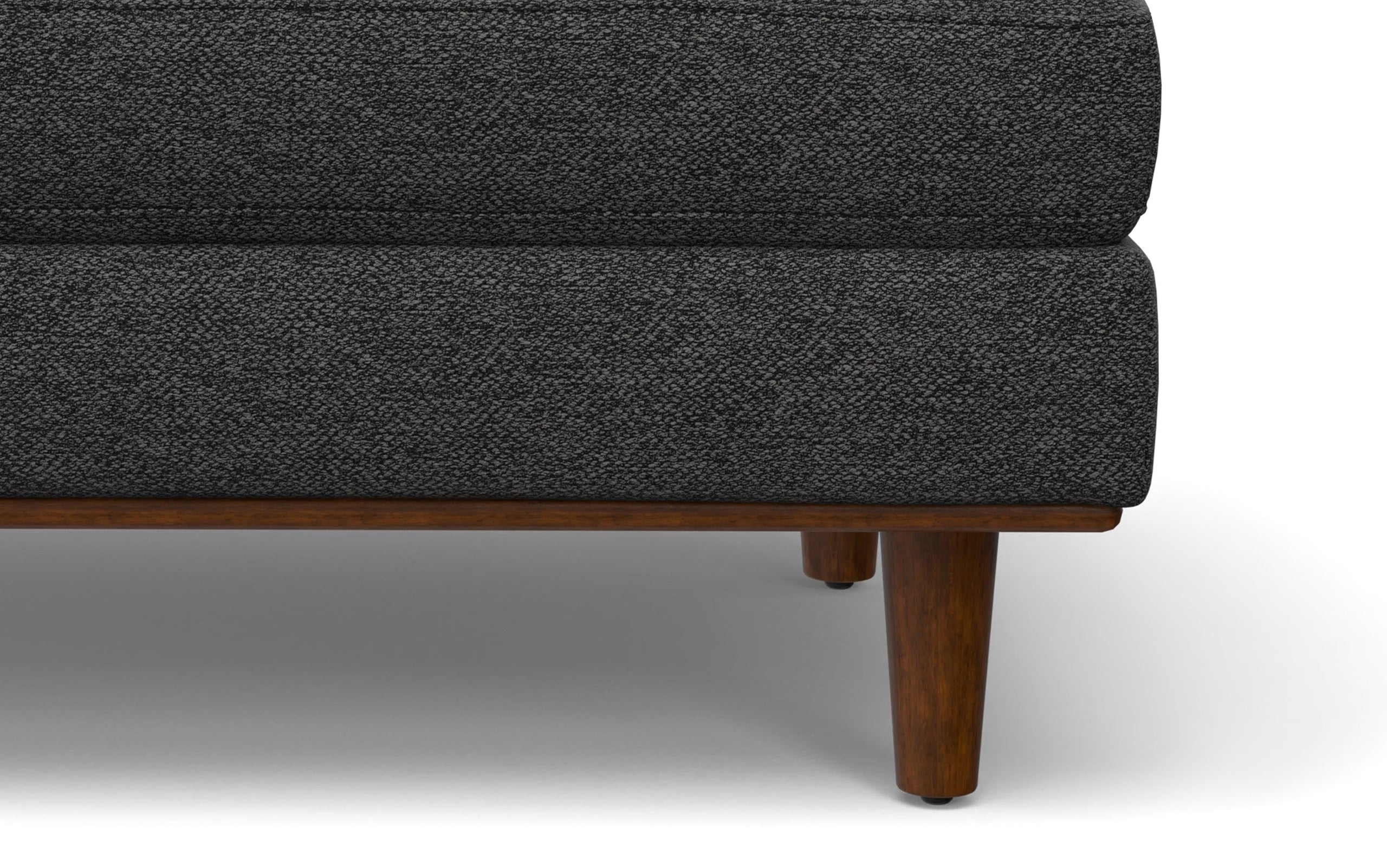 Charcoal Grey Woven-Blend Fabric | Morrison Large Rectangular Ottoman