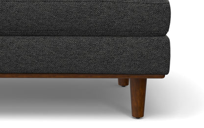 Charcoal Grey Woven-Blend Fabric | Morrison Large Rectangular Ottoman