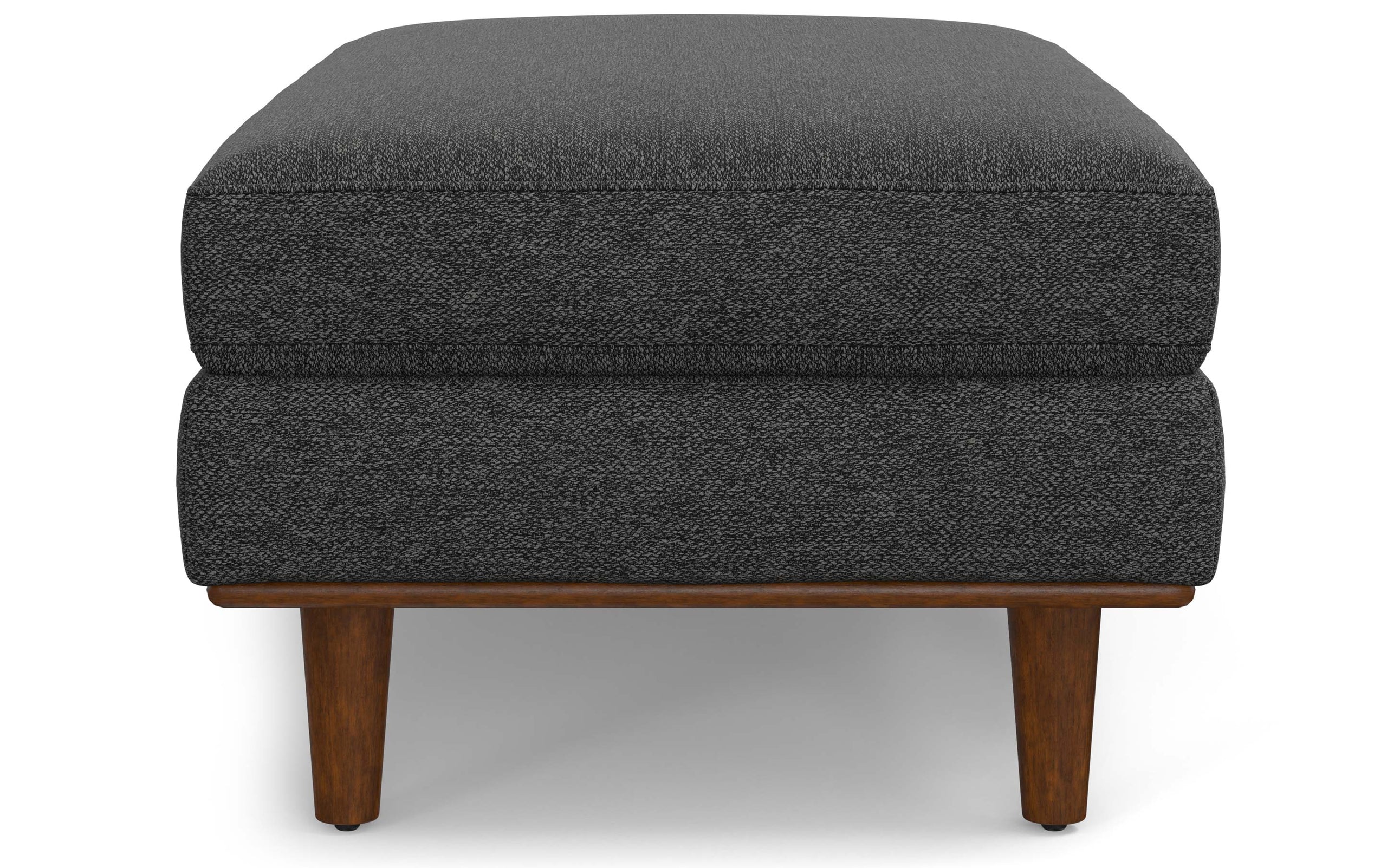 Charcoal Grey Woven-Blend Fabric | Morrison Large Rectangular Ottoman