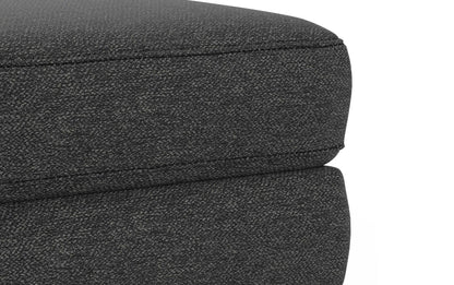 Charcoal Grey Woven-Blend Fabric | Morrison Large Rectangular Ottoman