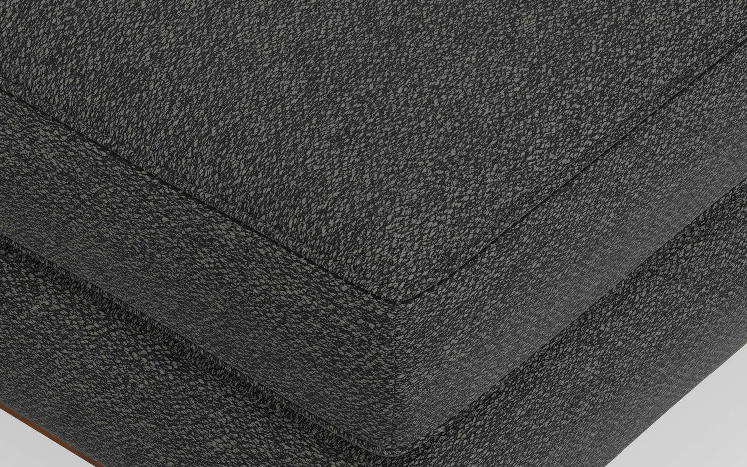 Charcoal Grey Woven-Blend Fabric | Morrison Large Rectangular Ottoman