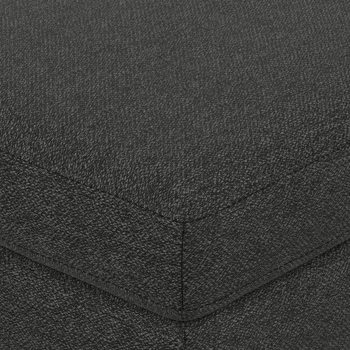 Charcoal Grey Woven-Blend Fabric | Morrison Large Rectangular Ottoman