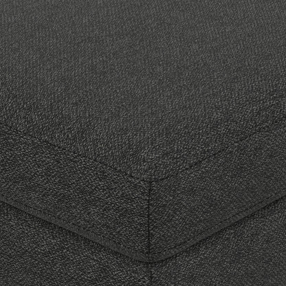 Charcoal Grey Woven-Blend Fabric | Morrison Large Rectangular Ottoman