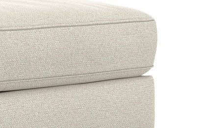 Cream White Woven-Blend Fabric | Morrison Large Rectangular Ottoman