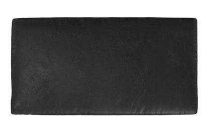 Lead Black Genuine Top Grain Leather | Morrison Large Rectangular Ottoman in Genuine Leather