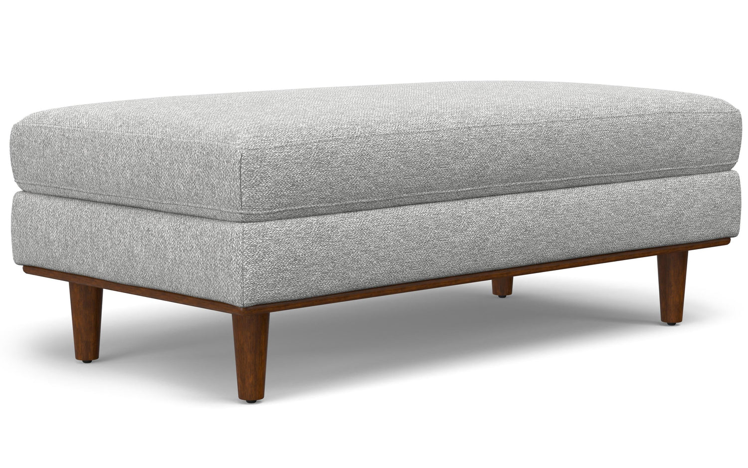  Mist Grey Woven Polyester Fabric | Morrison Large Rectangular Ottoman