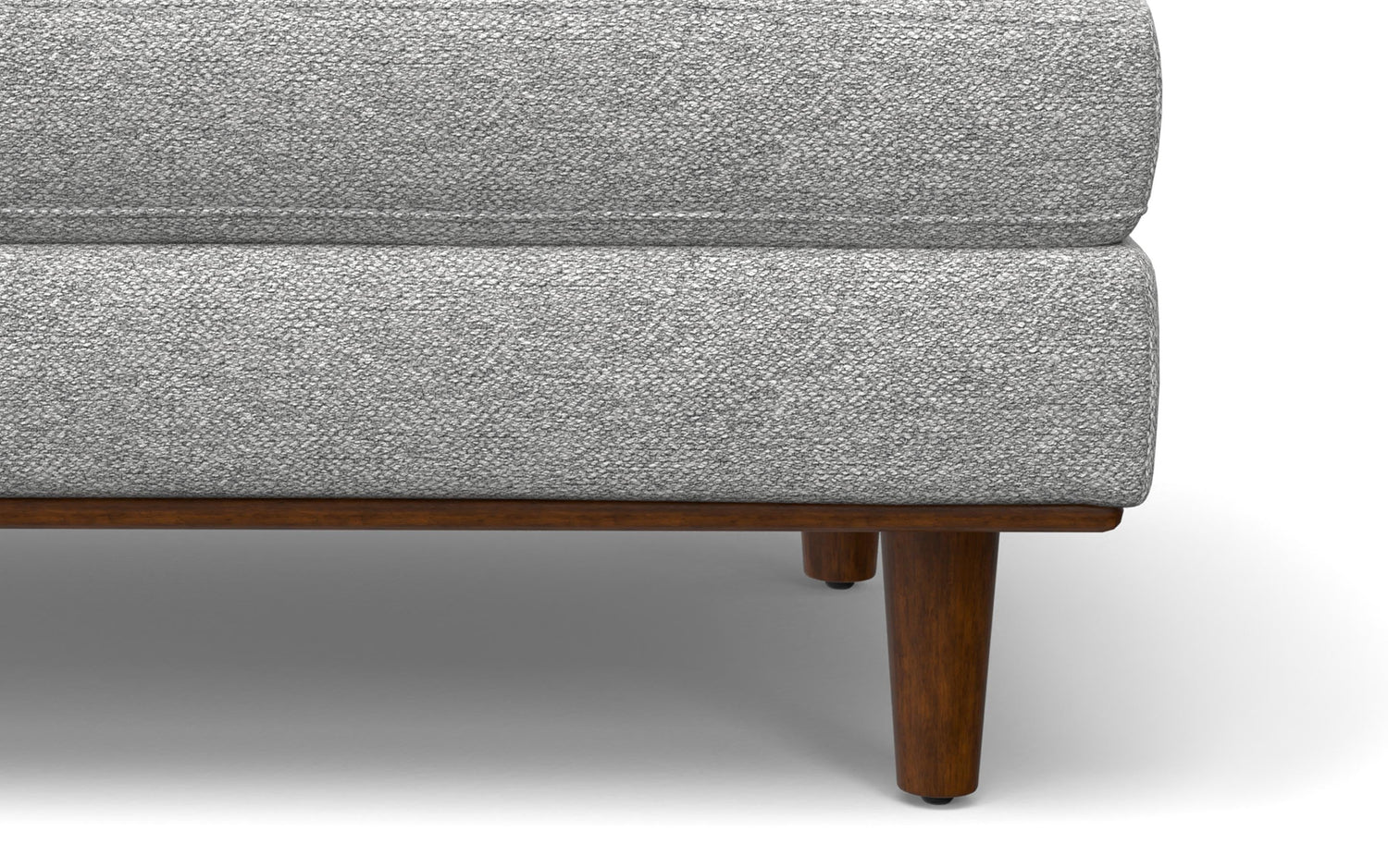 Mist Grey Woven Polyester Fabric | Morrison Large Rectangular Ottoman