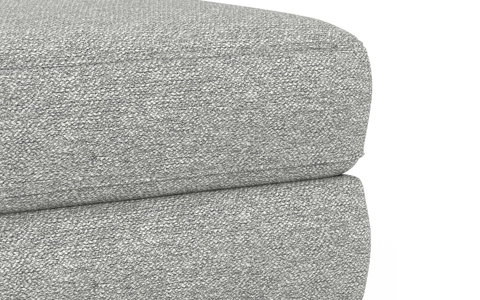 Mist Grey Woven-Blend Fabric | Morrison Large Rectangular Ottoman