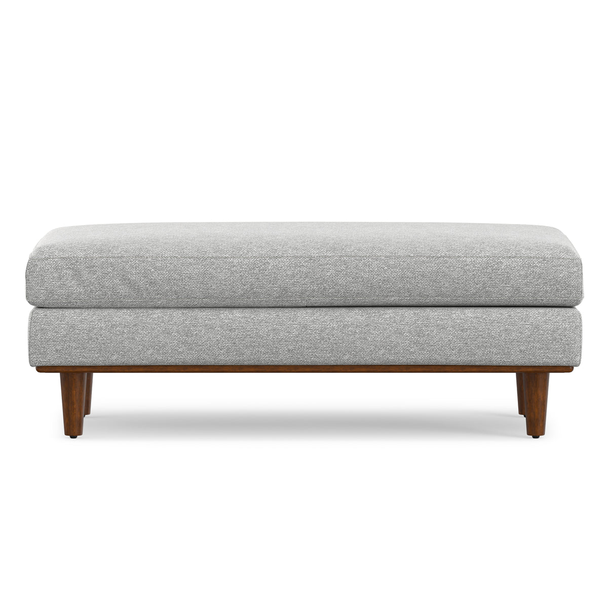Mist Grey Woven-Blend Fabric | Morrison Large Rectangular Ottoman