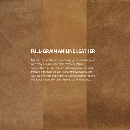 Sienna Genuine Top Grain Leather | Morrison Large Rectangular Ottoman in Genuine Leather