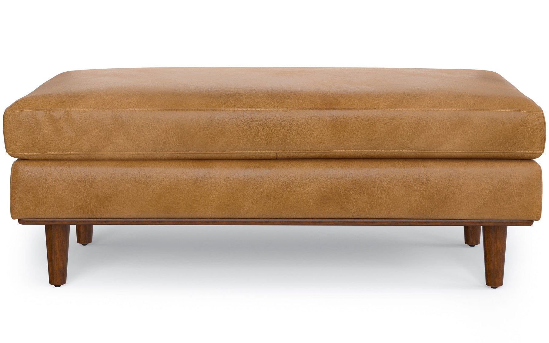 Sienna Genuine Top Grain Leather | Morrison Large Rectangular Ottoman in Genuine Leather