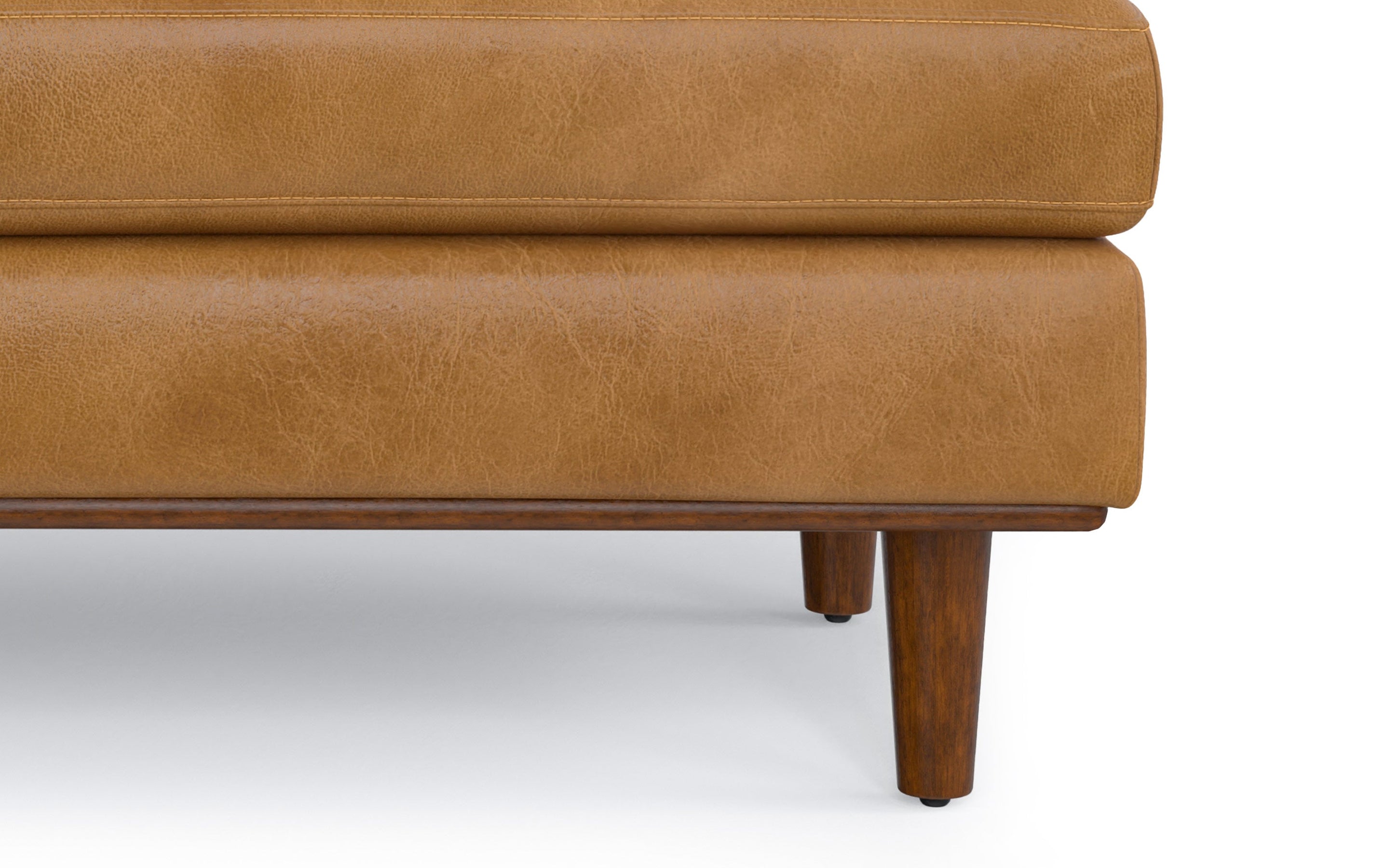 Sienna Genuine Top Grain Leather | Morrison Large Rectangular Ottoman in Genuine Leather