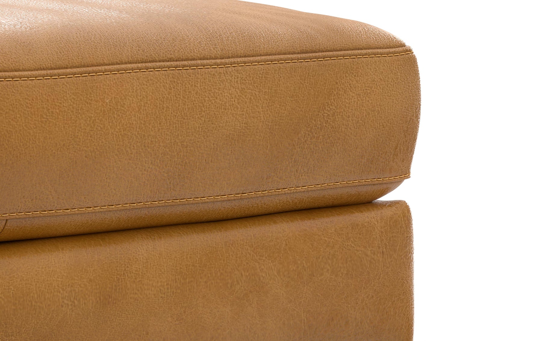 Sienna Genuine Top Grain Leather | Morrison Large Rectangular Ottoman in Genuine Leather