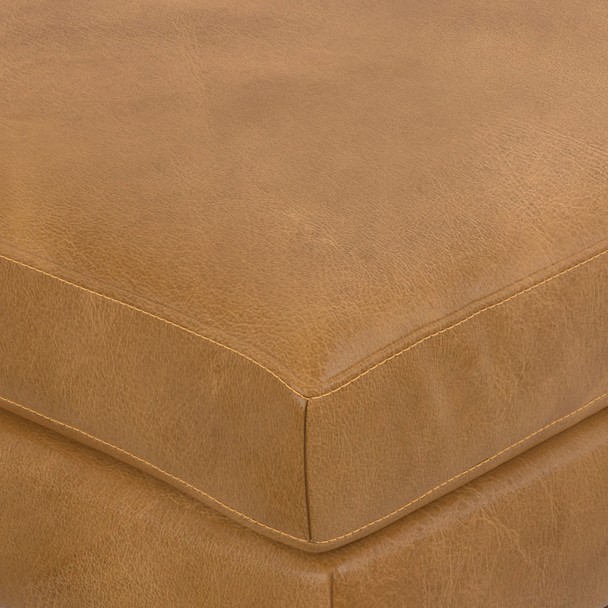 Sienna Genuine Top Grain Leather | Morrison Large Rectangular Ottoman in Genuine Leather