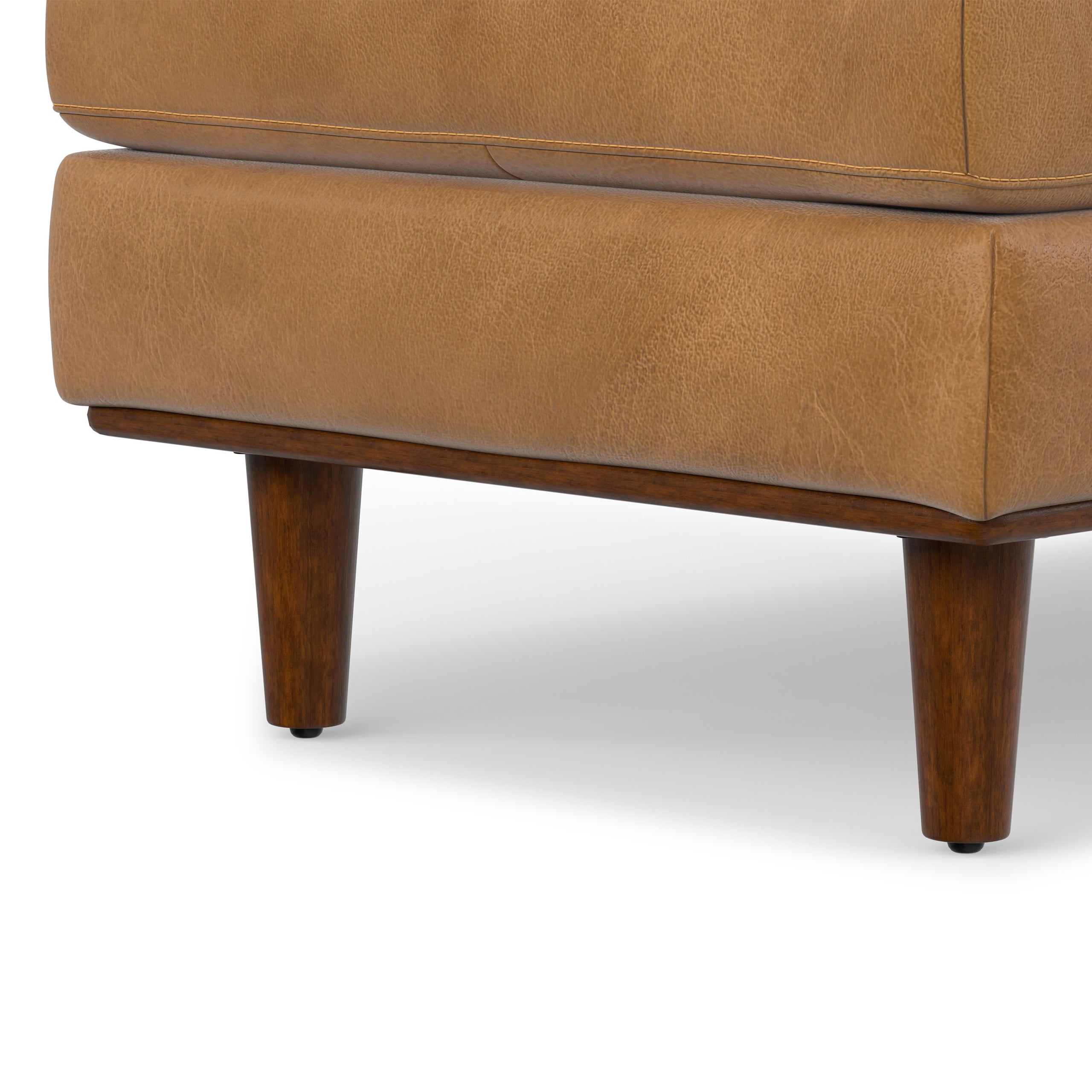 Sienna Genuine Top Grain Leather | Morrison Large Rectangular Ottoman in Genuine Leather