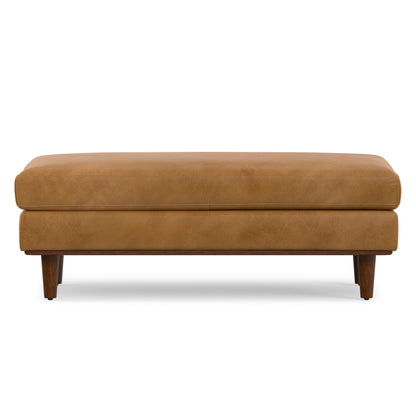 Sienna Genuine Top Grain Leather | Morrison Large Rectangular Ottoman in Genuine Leather