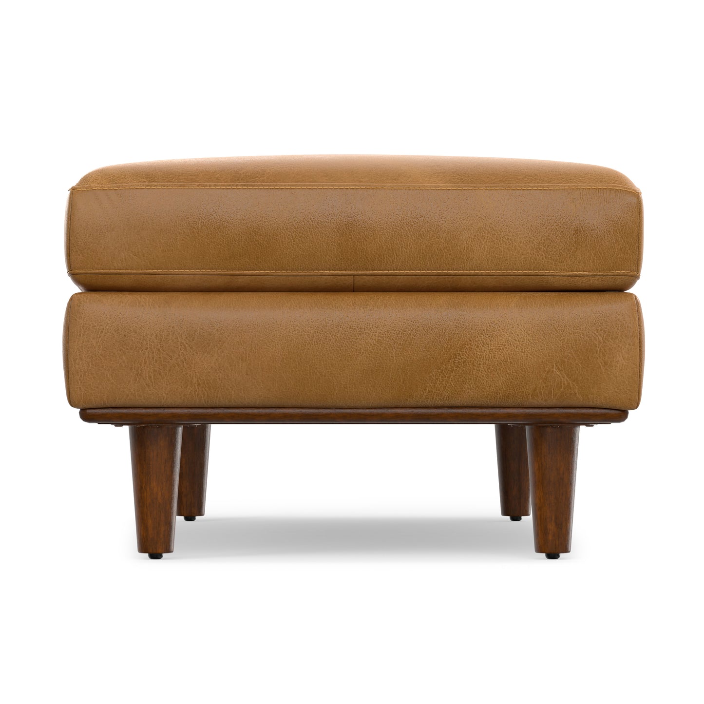 Sienna Genuine Top Grain Leather | Morrison Large Rectangular Ottoman in Genuine Leather