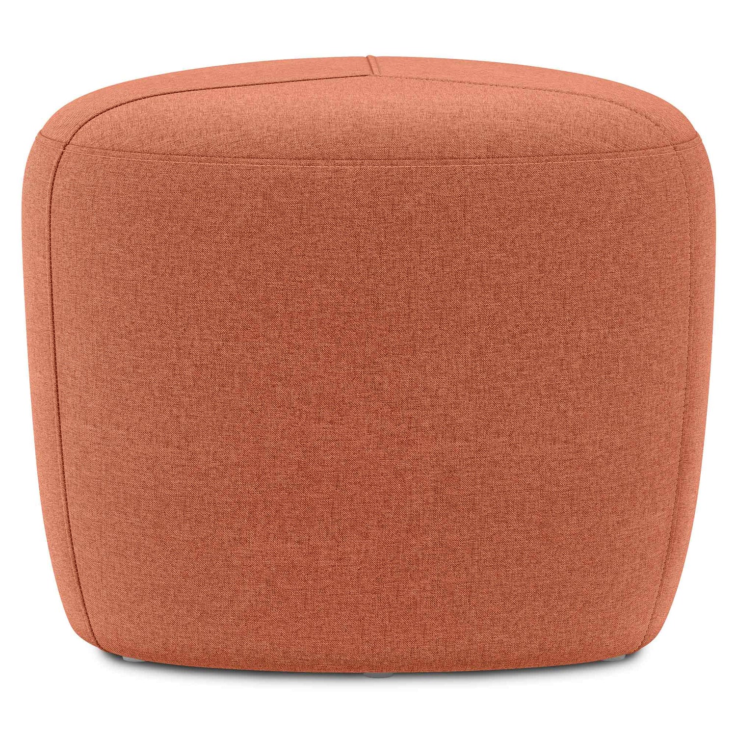 Dusty Orange Linen Style Fabric | Moore Small Ottoman in Linen