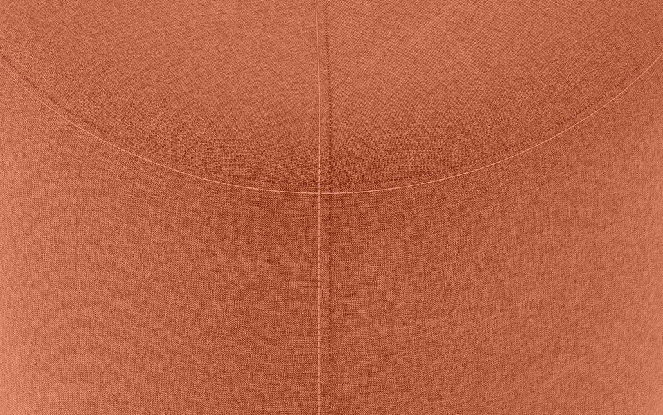 Dusty Orange Linen Style Fabric | Moore Small Ottoman in Linen