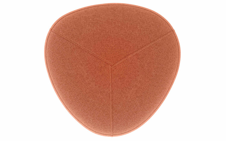 Dusty Orange Linen Style Fabric | Moore Small Ottoman in Linen