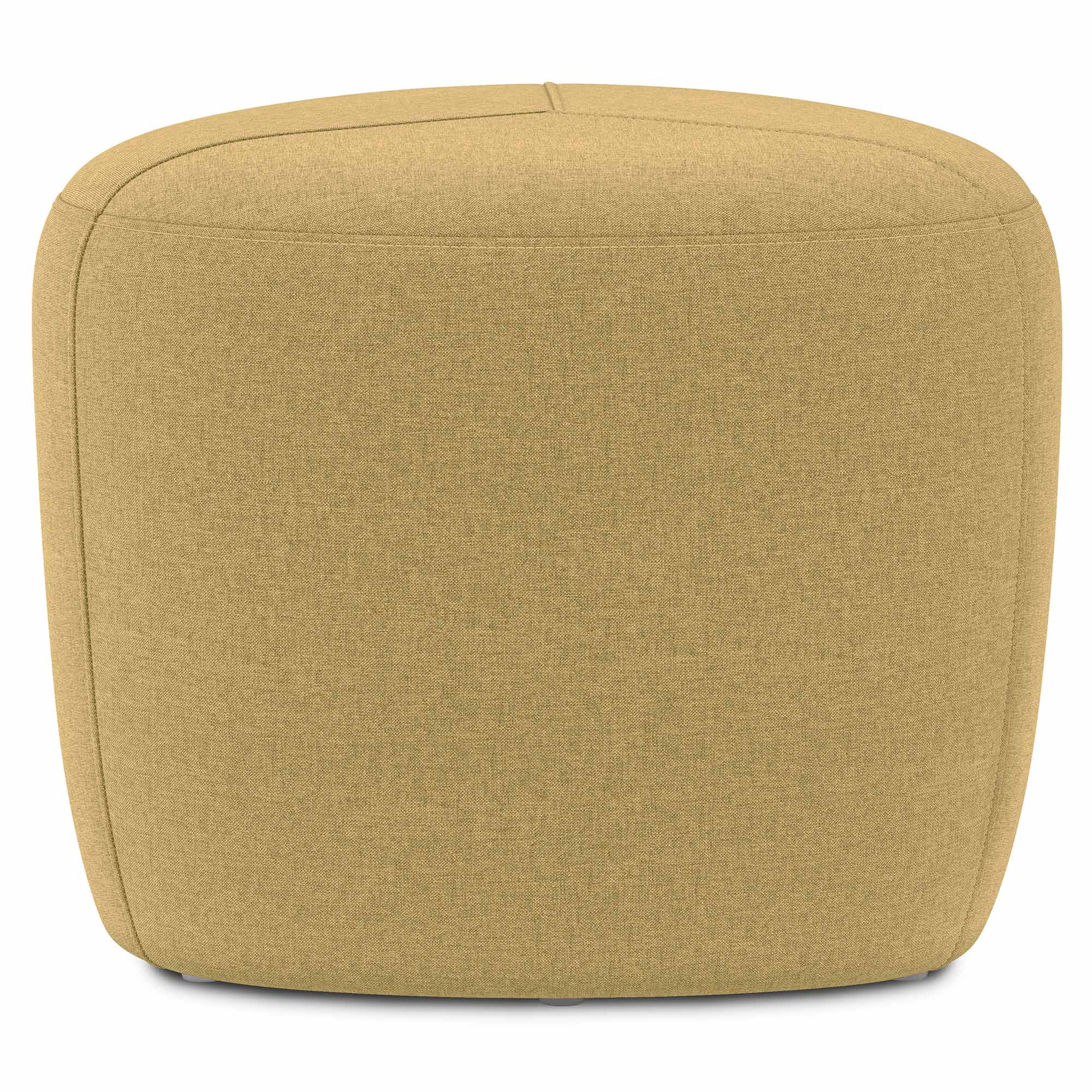 Dijon Yellow Linen Style Fabric | Moore Small Ottoman in Linen