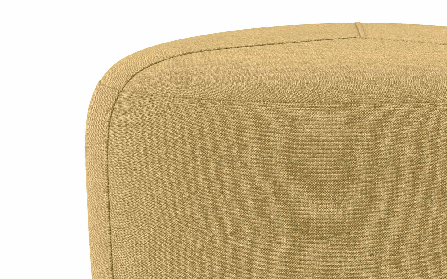 Dijon Yellow Linen Style Fabric | Moore Small Ottoman in Linen