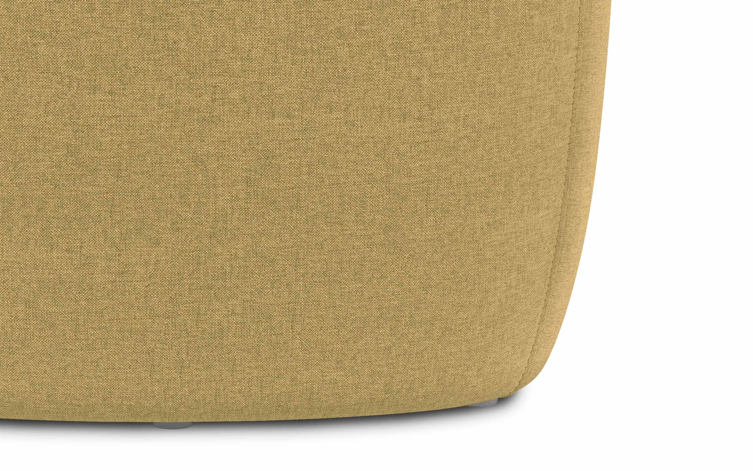 Dijon Yellow Linen Style Fabric | Moore Small Ottoman in Linen