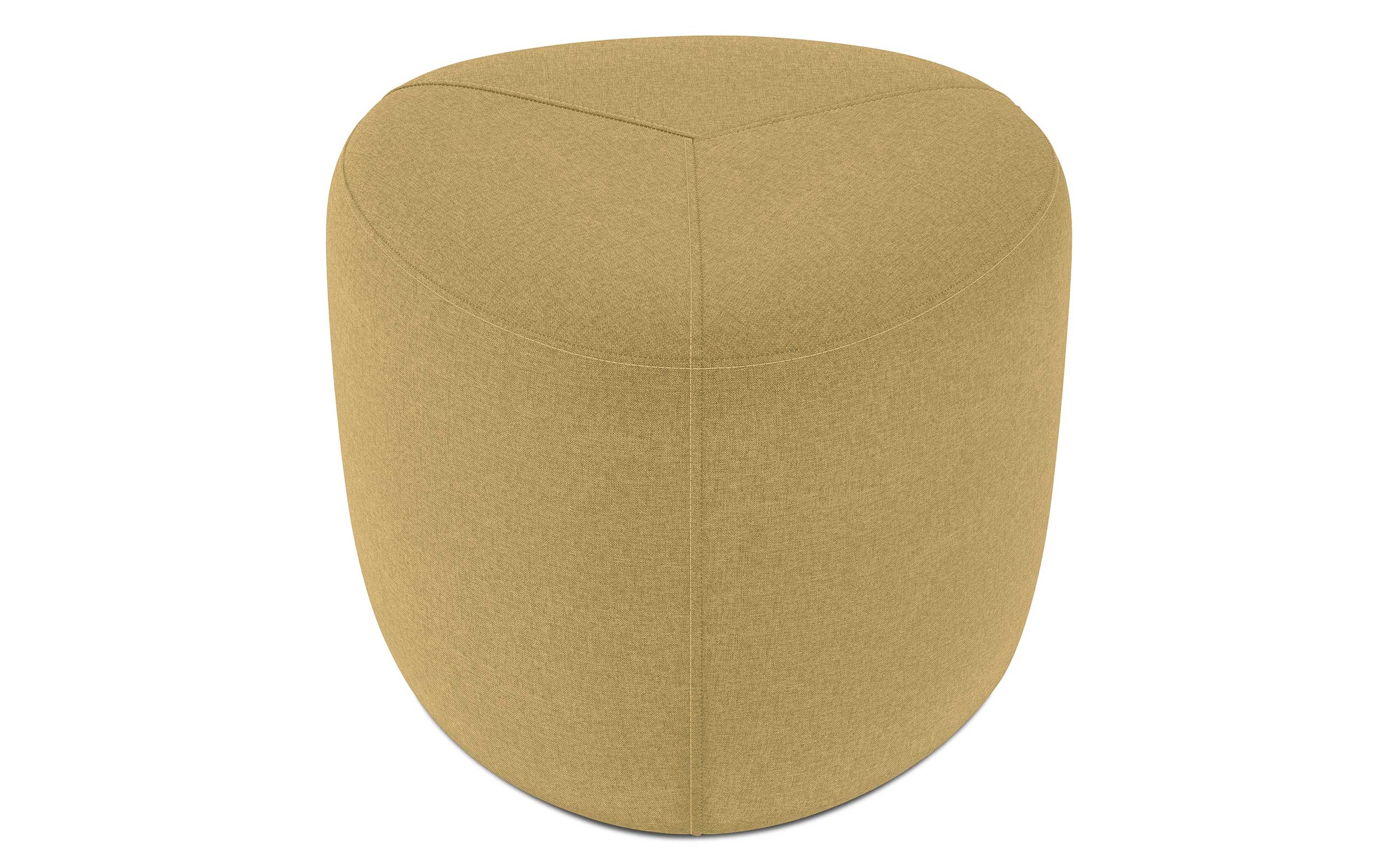 Dijon Yellow Linen Style Fabric | Moore Small Ottoman in Linen
