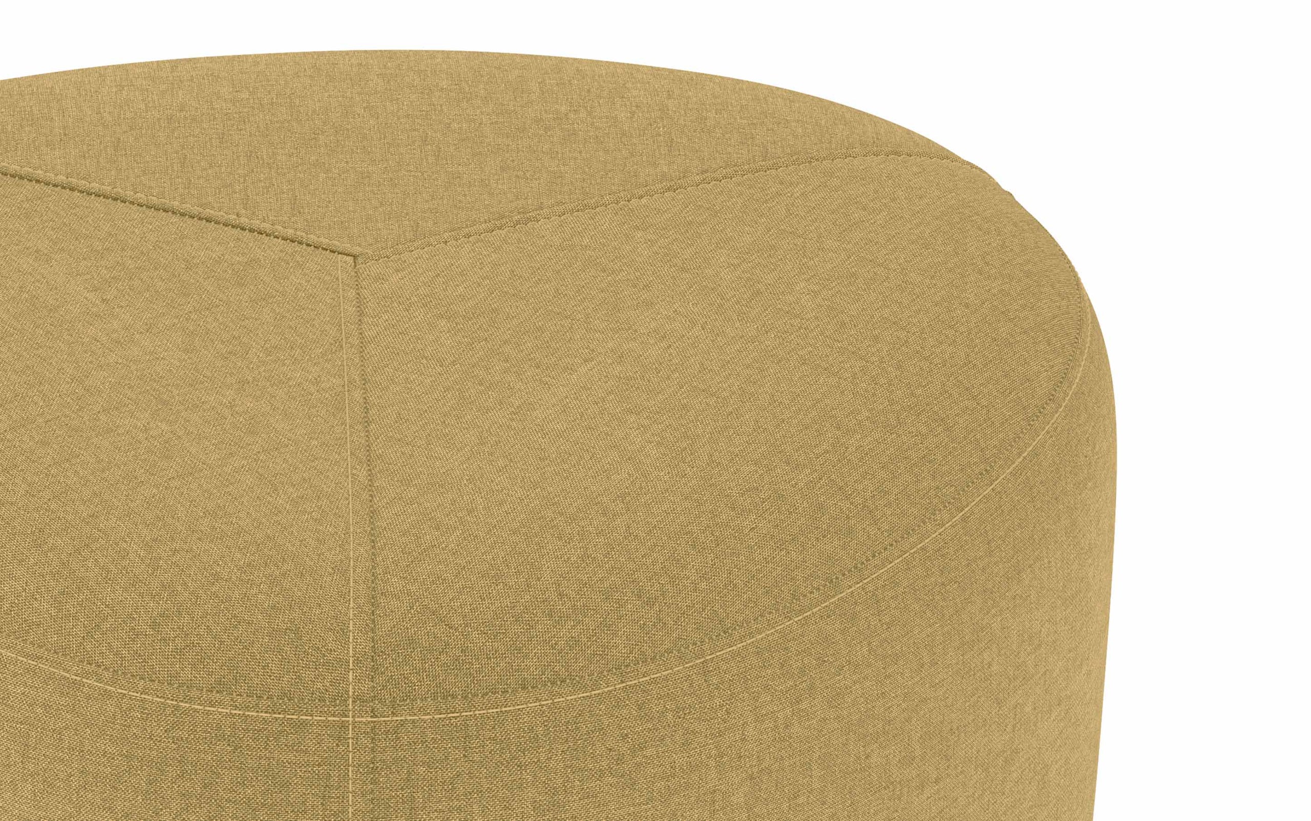 Dijon Yellow Linen Style Fabric | Moore Small Ottoman in Linen
