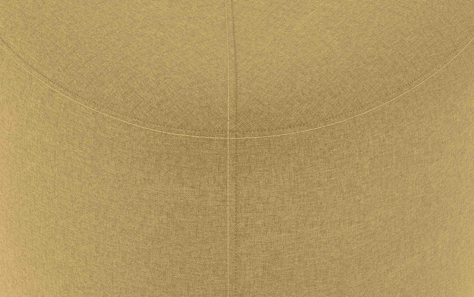 Dijon Yellow Linen Style Fabric | Moore Small Ottoman in Linen