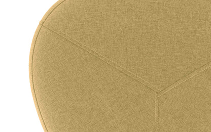 Dijon Yellow Linen Style Fabric | Moore Small Ottoman in Linen