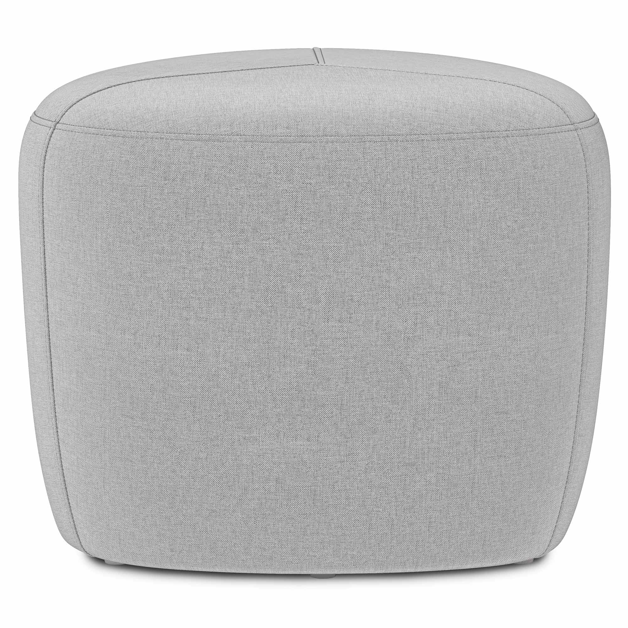 Light Grey Linen Style Fabric | Moore Small Ottoman in Linen