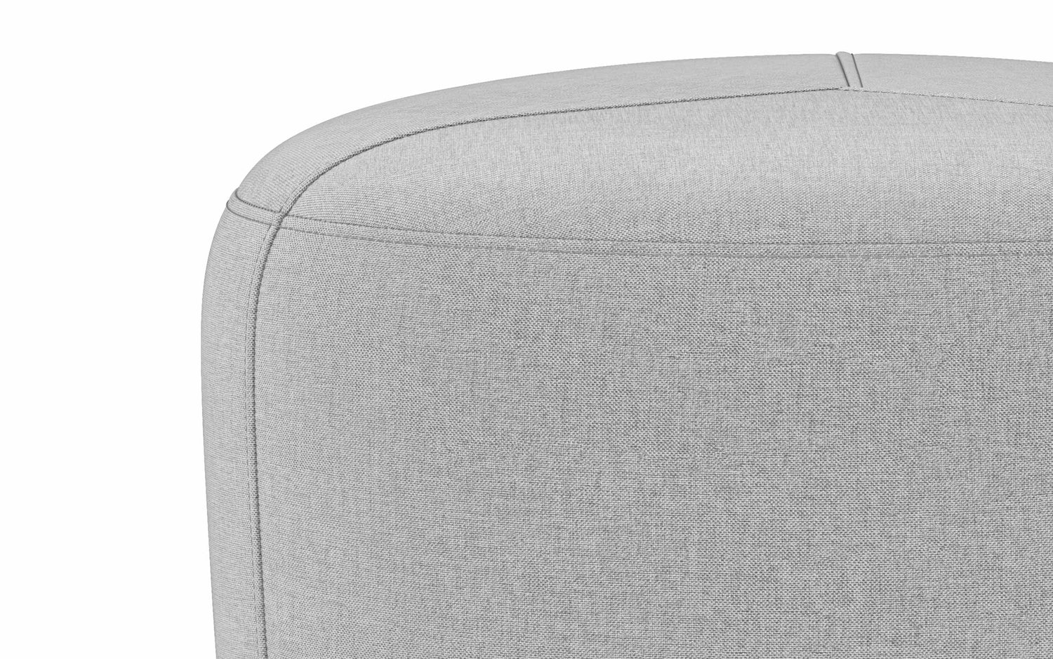 Light Grey Linen Style Fabric | Moore Small Ottoman in Linen