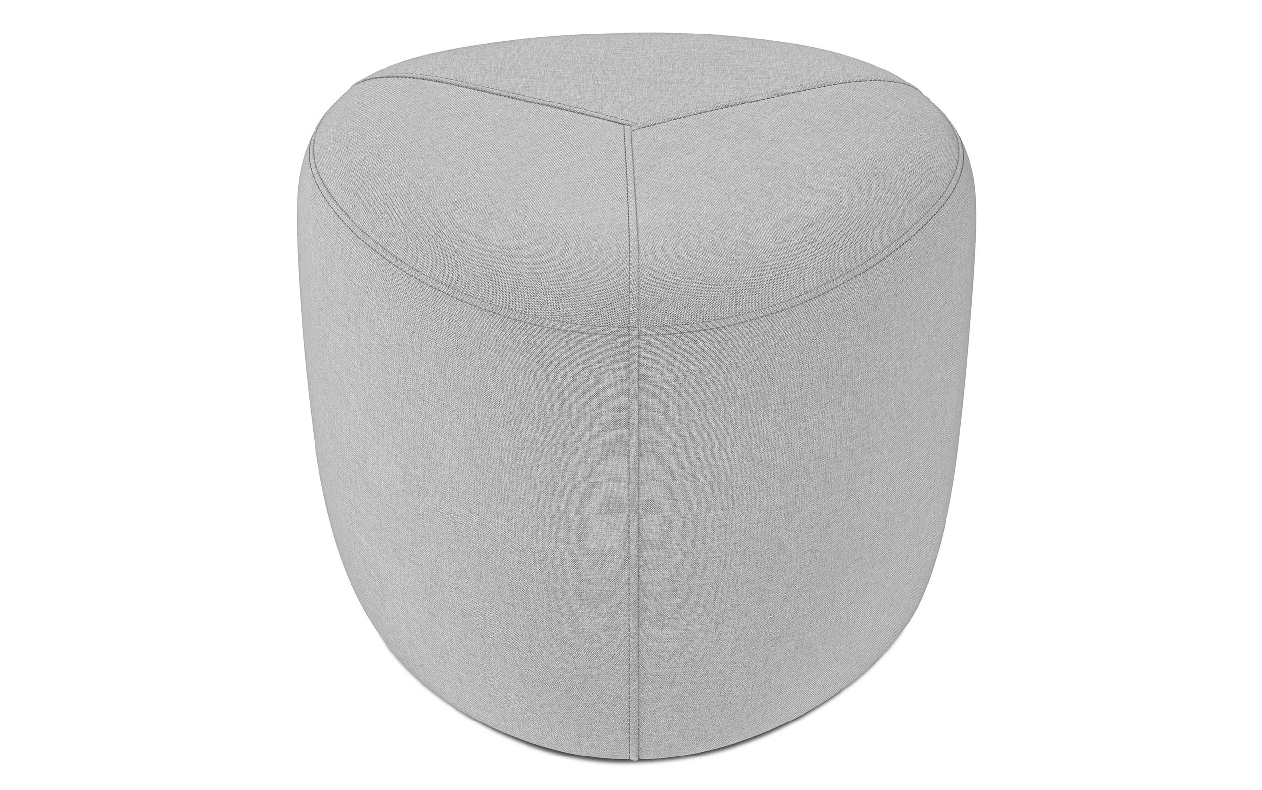 Light Grey Linen Style Fabric | Moore Small Ottoman in Linen