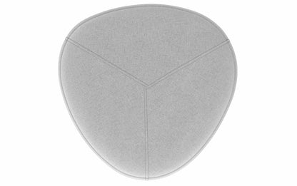 Light Grey Linen Style Fabric | Moore Small Ottoman in Linen