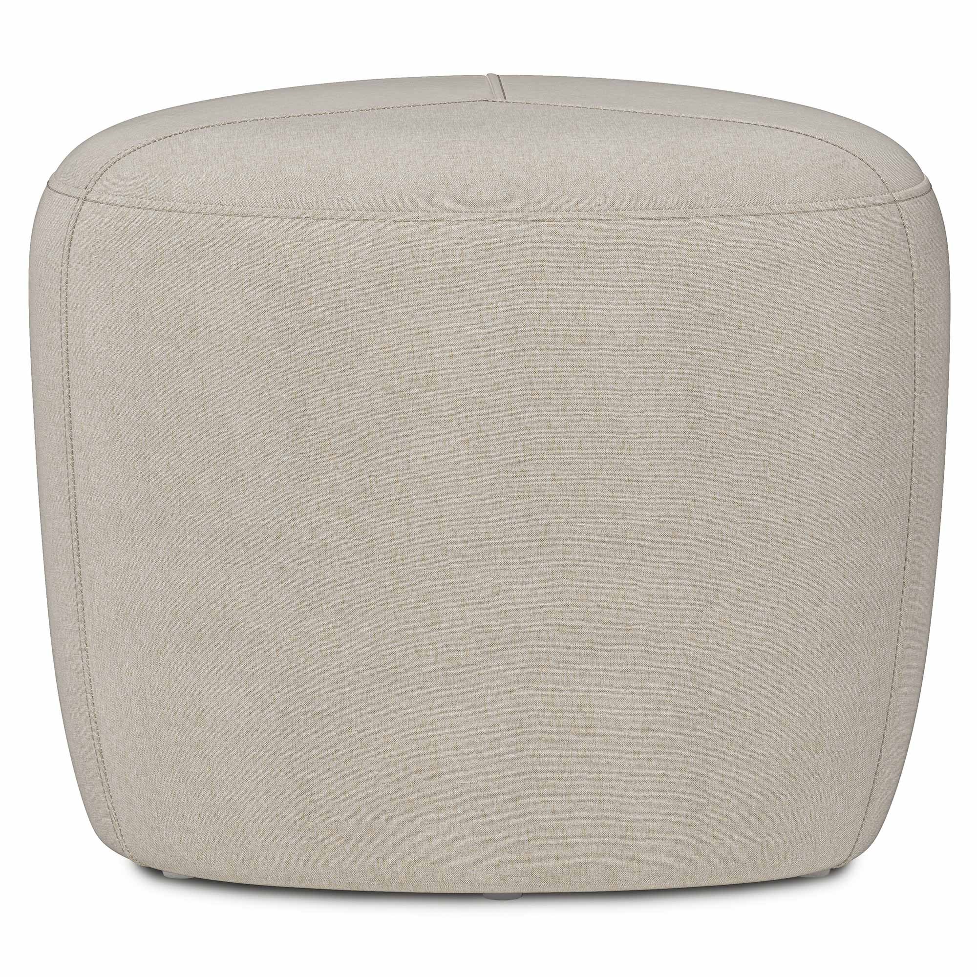 Natural Linen Style Fabric | Moore Small Ottoman in Linen