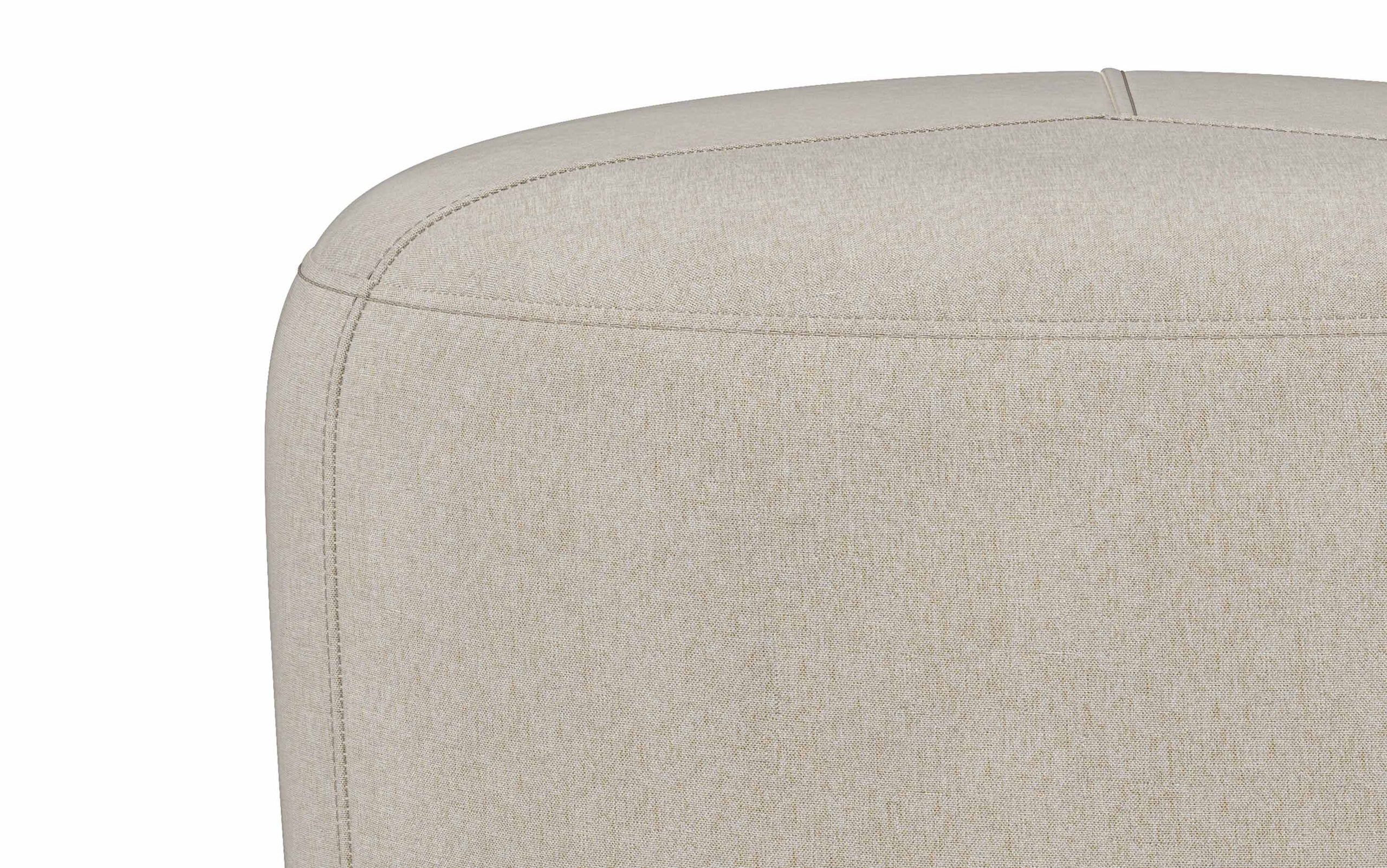 Natural Linen Style Fabric | Moore Small Ottoman in Linen