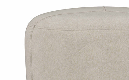Natural Linen Style Fabric | Moore Small Ottoman in Linen