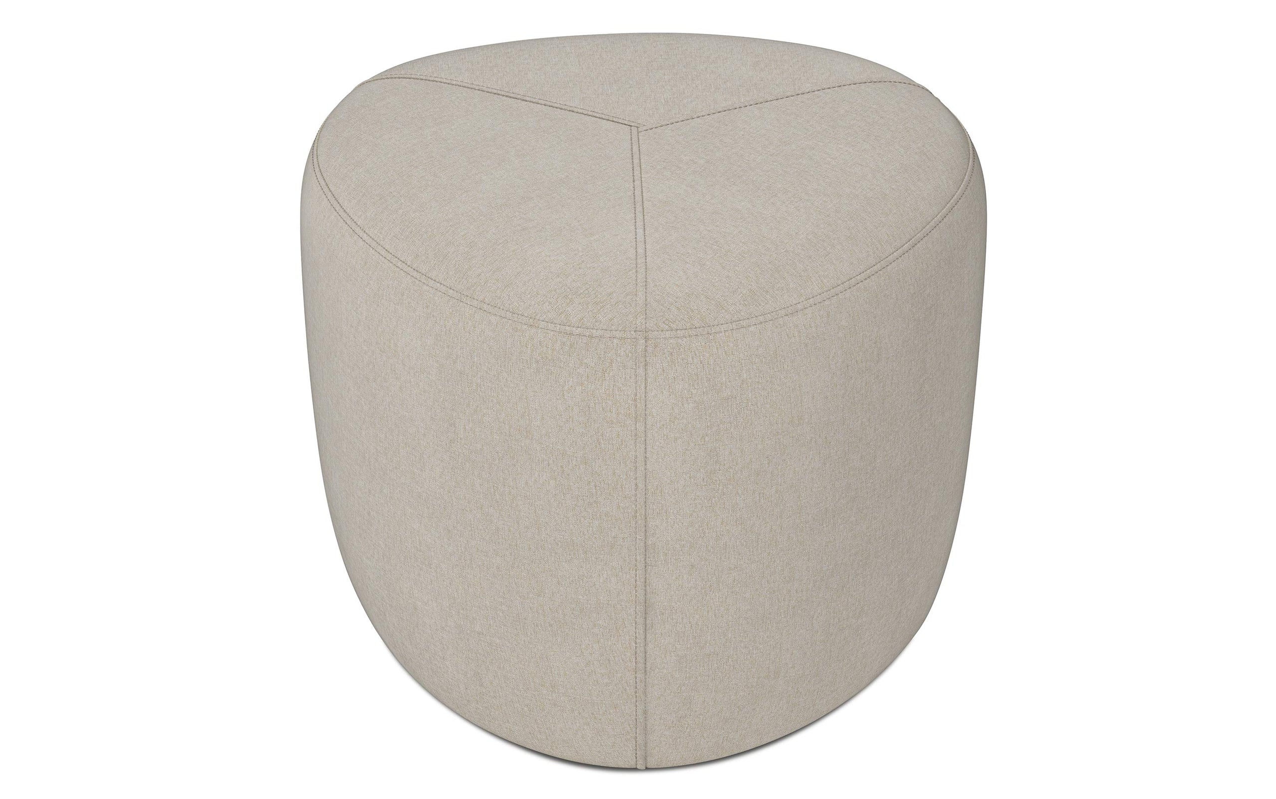 Natural Linen Style Fabric | Moore Small Ottoman in Linen
