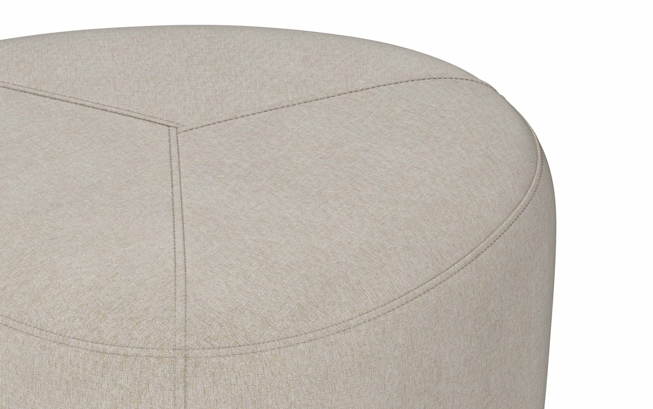 Natural Linen Style Fabric | Moore Small Ottoman in Linen