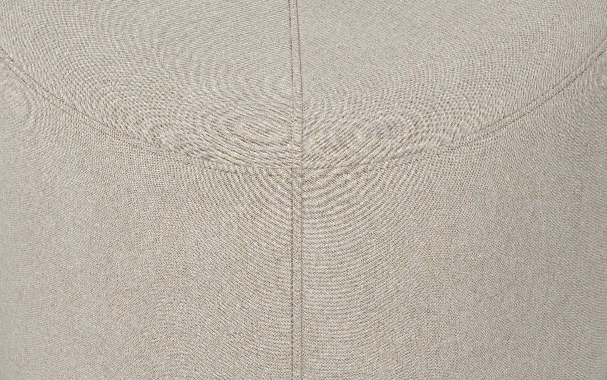 Natural Linen Style Fabric | Moore Small Ottoman in Linen