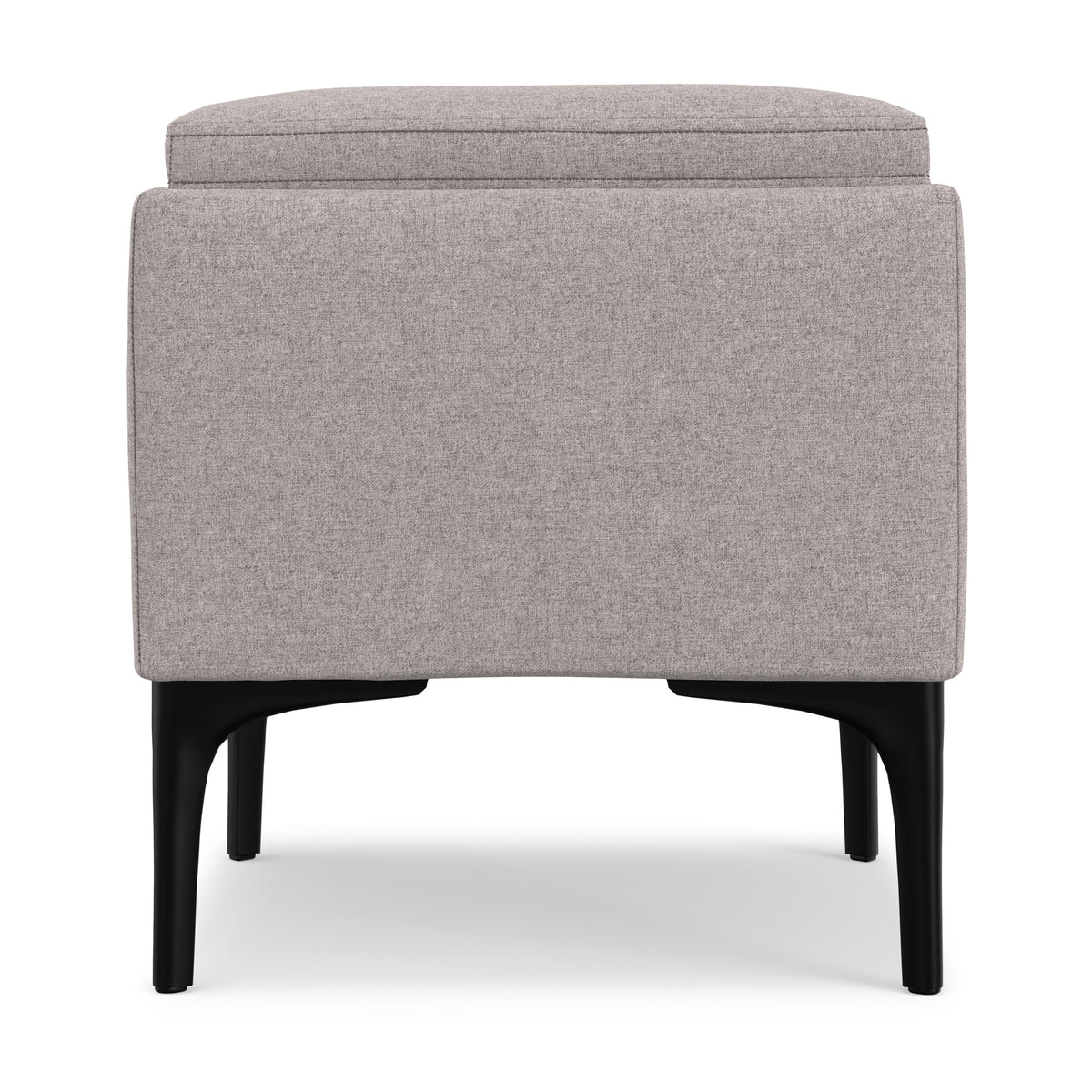Cloud Grey Linen Style Fabric| Natasha Storage Ottoman with Tray in Linen