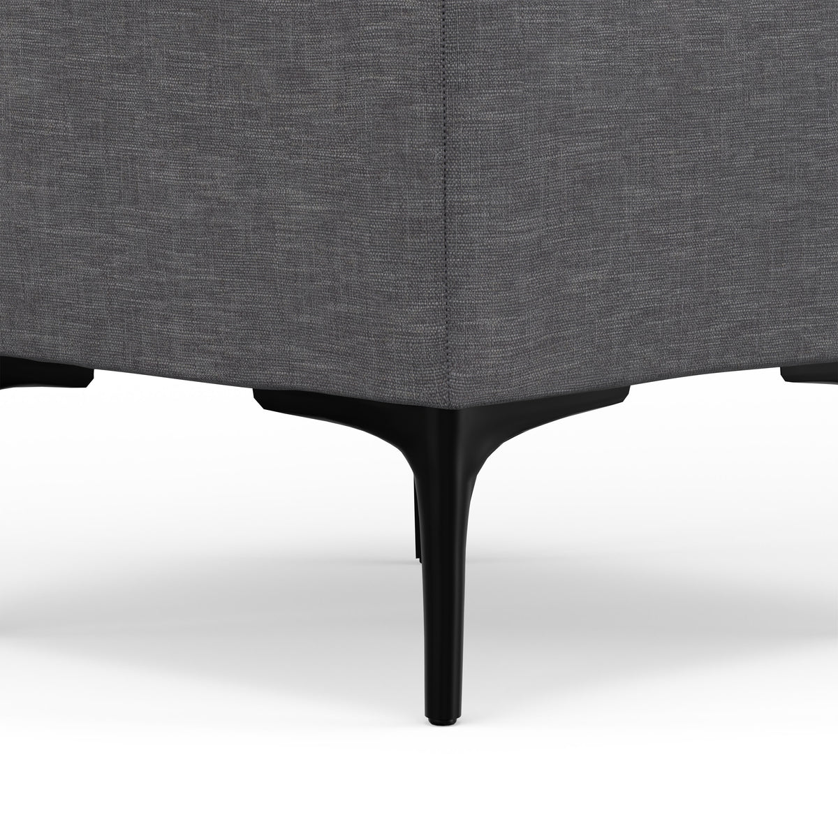 Slate Grey Linen Style Fabric| Natasha Storage Ottoman with Tray in Linen