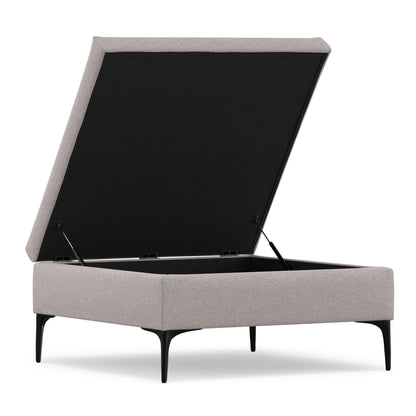 Cloud Grey Linen Style Fabric | Rebecca Coffee Table Storage Ottoman with Lift Up Lid in Linen