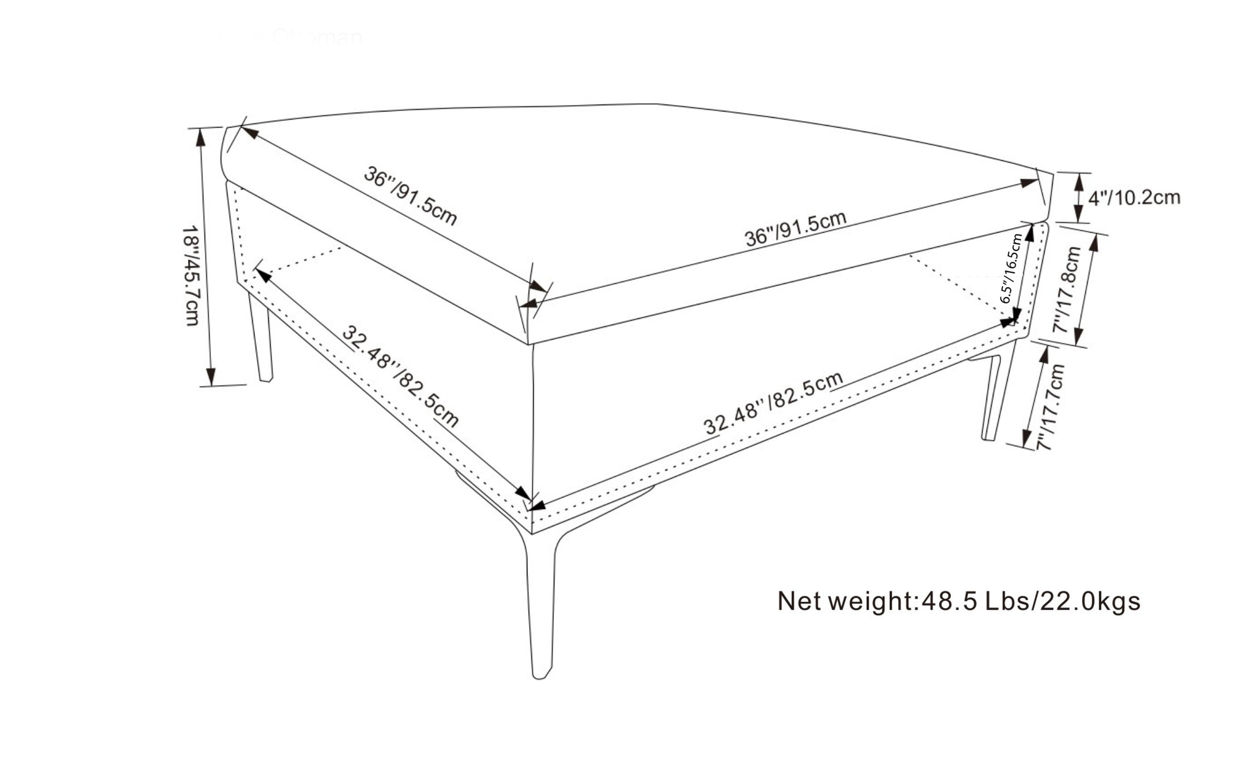 Slate Grey Linen Style Fabric | Rebecca Coffee Table Storage Ottoman with Lift Up Lid