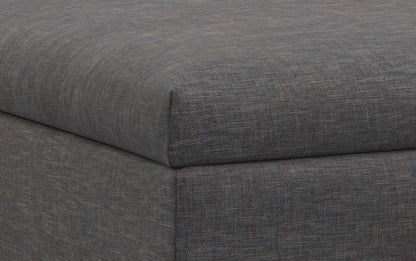 Slate Grey Linen Style Fabric | Rebecca Coffee Table Storage Ottoman with Lift Up Lid