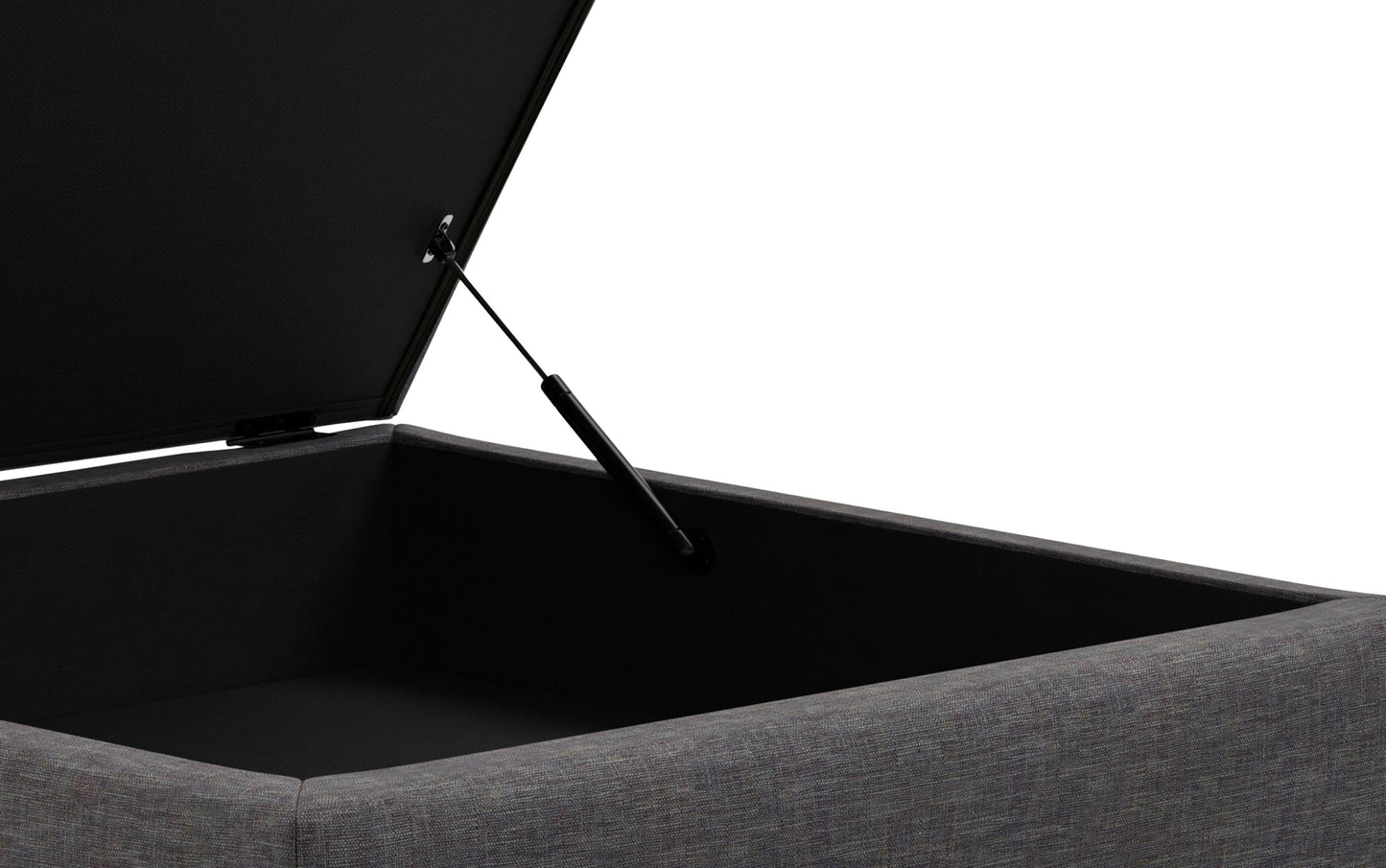 Slate Grey Linen Style Fabric | Rebecca Coffee Table Storage Ottoman with Lift Up Lid